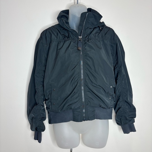 ATHLETA Point Reyes Bomber Jacket black grey size small zip up coat - Picture 2 of 7